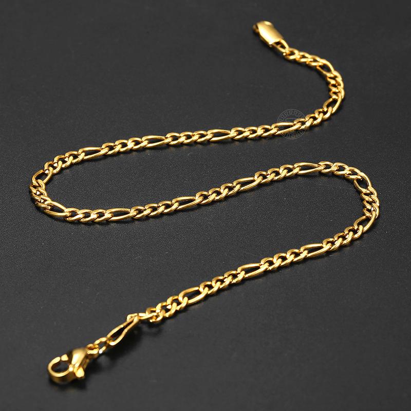 Hermah Gold Color Anklet for Female Women Summer Jewelry 3MM 10