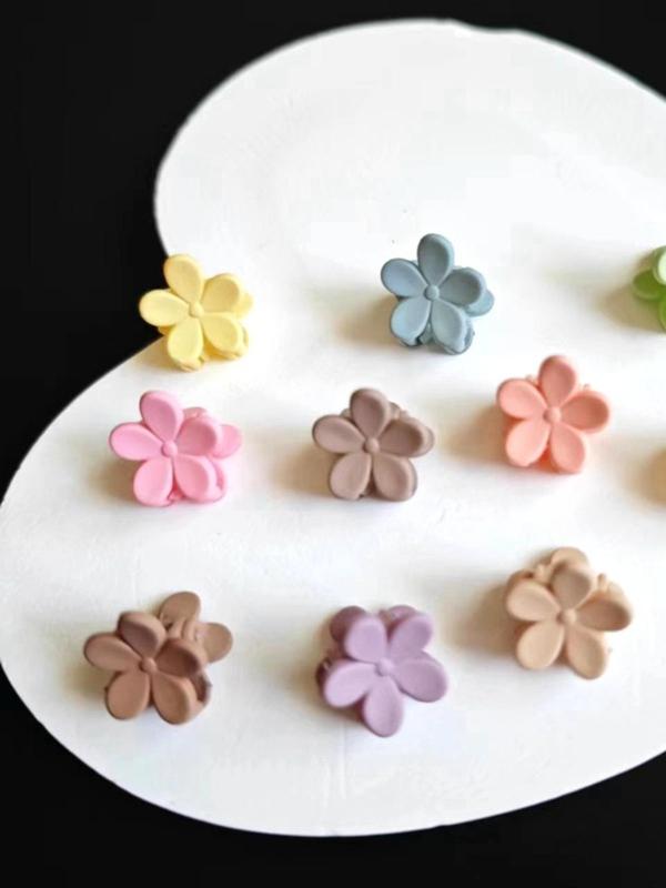 Cute Flower Shaped Hair Clips, Colorful Hair Accessories for Women & Girls, Minimalist Headwear Suitable for Thick Hair