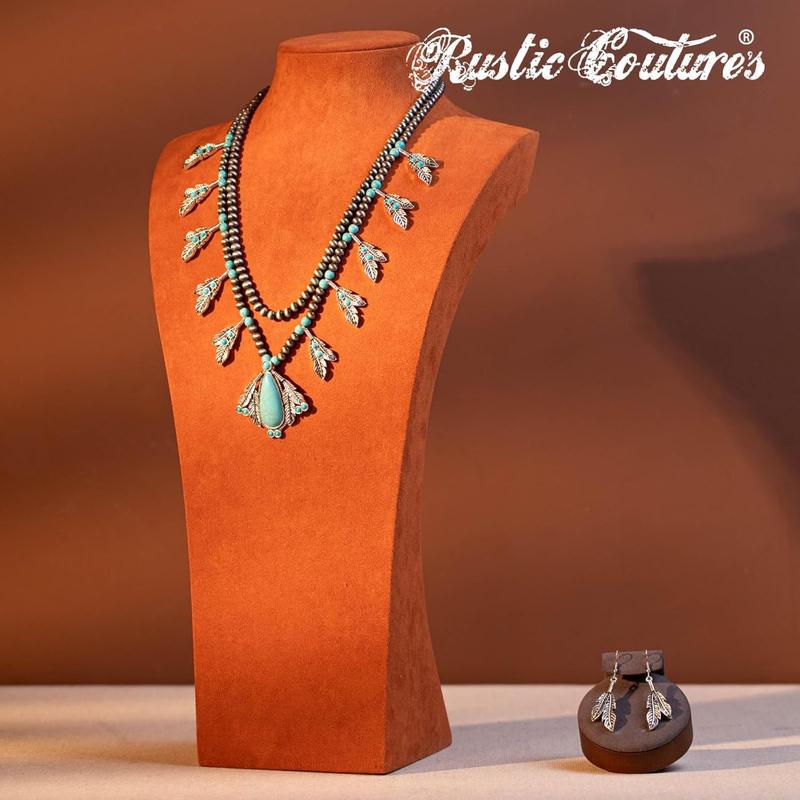 Rustic Couture's Western Jewelry Set for Women Cowgirl Vintage Western Necklace Earring