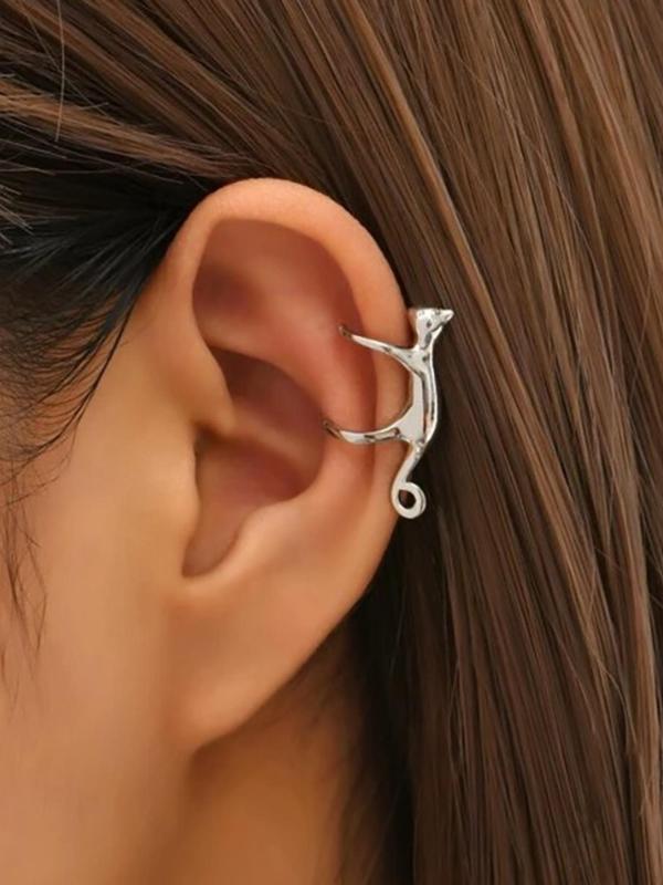 Cute Cat Design Ear Cuff,  Fashionable and Creative without Piercing Jewelry for Party, Daily Clothing Decor, Trendy All-match & Exquisite Jewelry for Birthday Gift