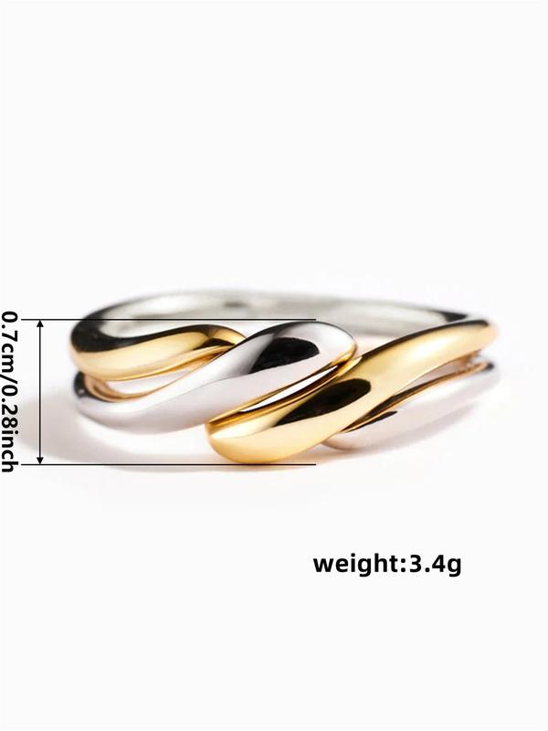 Fashionable Braided Design Ring, Stylish Casual Ring for Women, Trendy All-match & Exquisite Jewelry for Birthday Gift