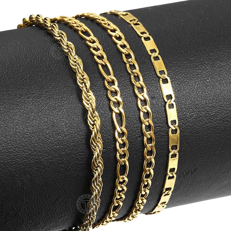 Hermah Gold Color Anklet for Female Women Summer Jewelry 3MM 10