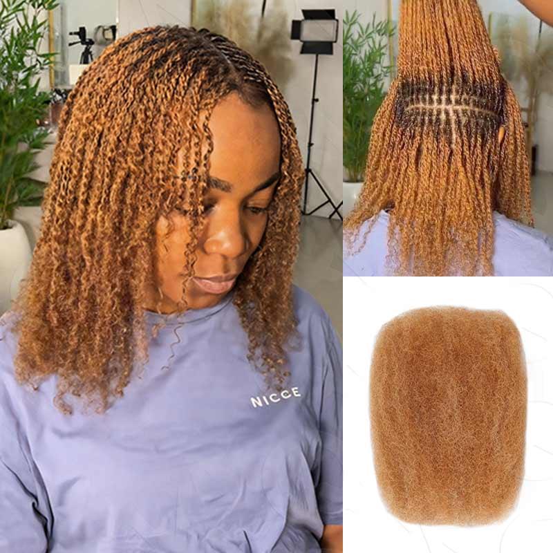 QVR Natural Black Afro kinky Bulk Hair Extensions For Braiding Dreadlock Human Hair 1