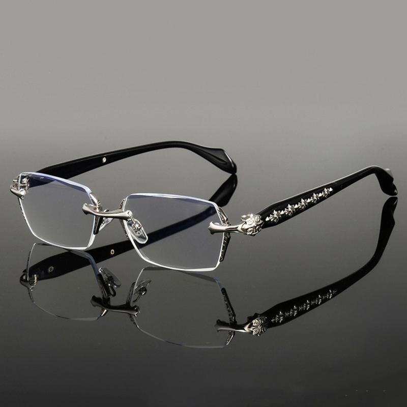 2024 Chrome Heart fashion frameless glasses, blue light blocking unisex glasses