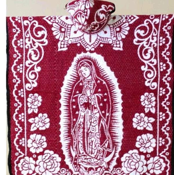 Gabán mexicano, gabán de la Virgen de Guadalupe, poncho mexicano, poncho de la Virgen de Guadalupe, sarape de la Virgen de Guadalupe, sarape