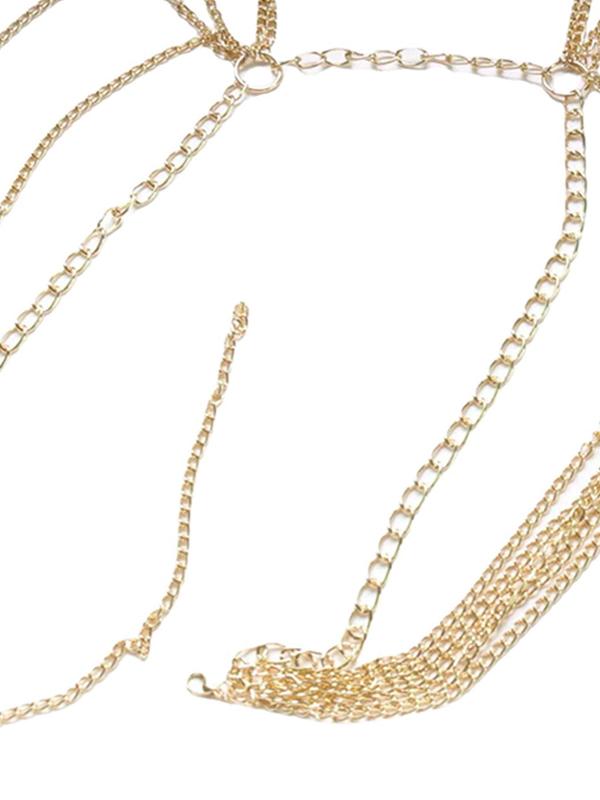 Women's Simple Style Plain Color Chain Waist Chain, Fashionable Tiered Layer Design Waist Chain for Party, Trendy All-match Waist Chain for Birthday Gift