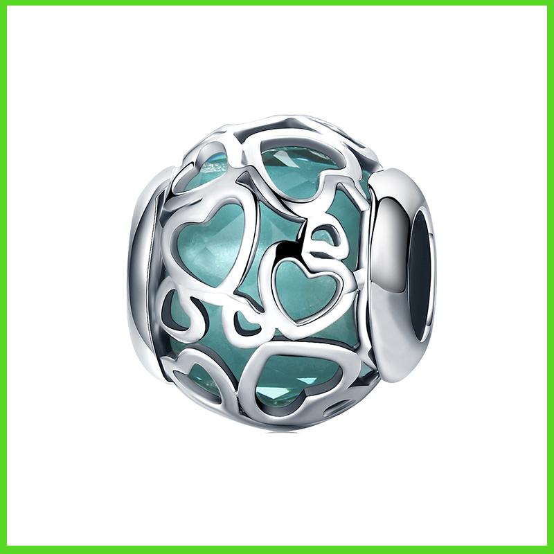 925 Silver Ladybug Lucky Grass Cactus Avocado Flower Botany Charm Plata De Ley Green Bead DIY For Original Bracelet Jewelr