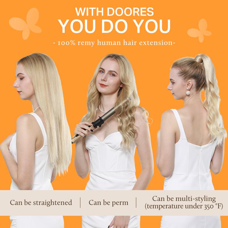 Doores Clip in Hair Extensions Real Human Hair Extensions 120g 7pcs Natural Straight Beginner Friendly