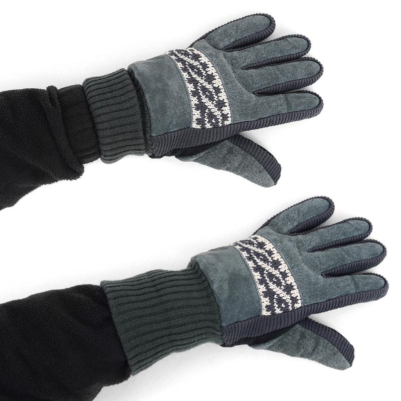 Men's Genuine Leather Non-Slip Grip Winter Gloves with Soft Acrylic Lining