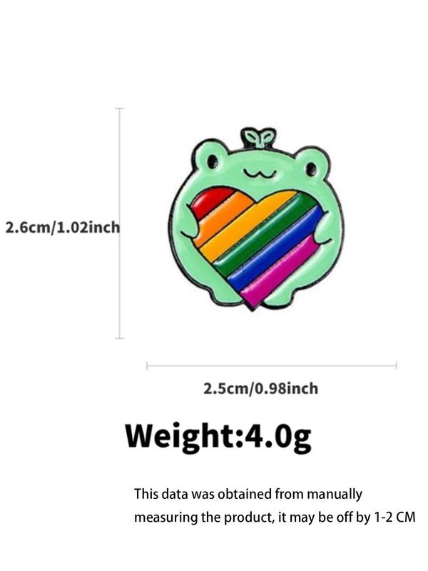  Cute Cartoon Animal Design Brooch, Frog Design Clothes Brooch, Fashion Alloy Badge for Women & Men School Bag