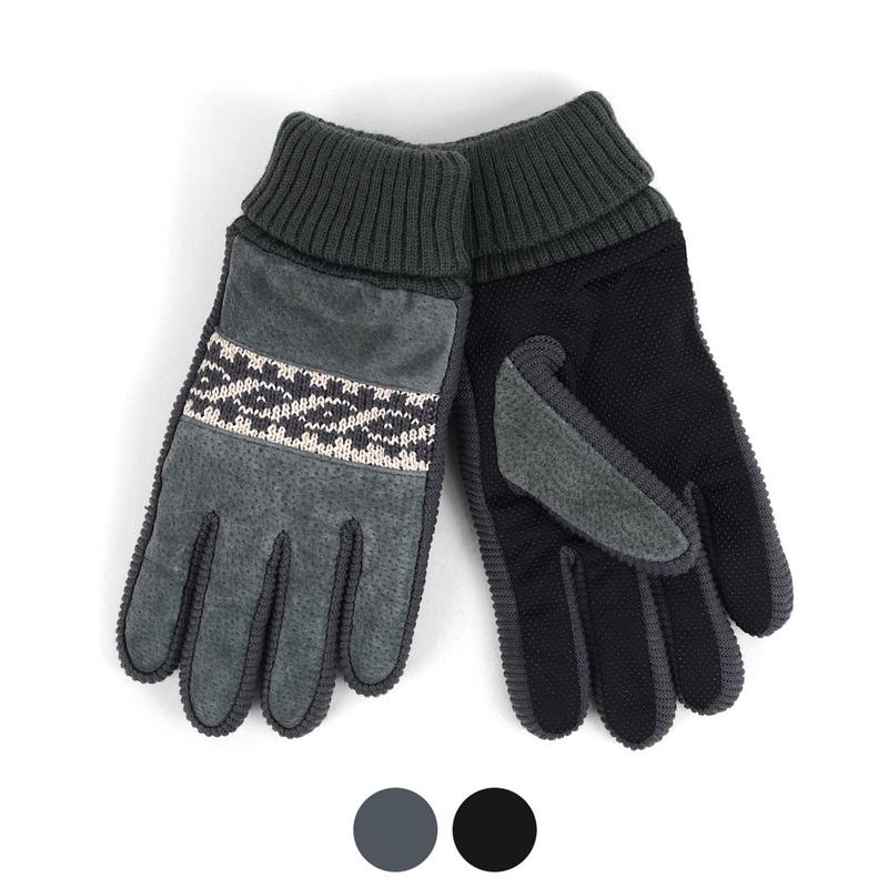 Men's Genuine Leather Non-Slip Grip Winter Gloves with Soft Acrylic Lining