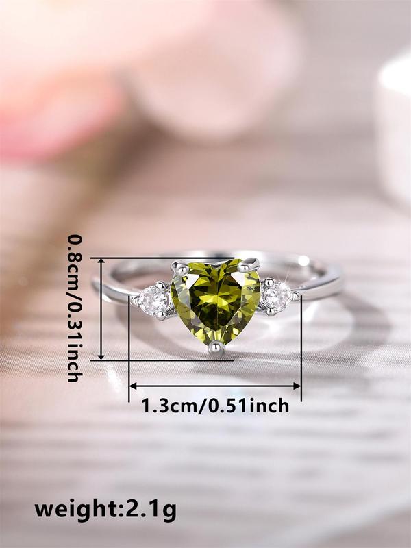 Heart Shaped Rhinestone Decorated Ring, Fashion Accessories for Women for Party, Daily Clothing Decor, Trendy All-match & Exquisite Jewelry for Birthday Gift