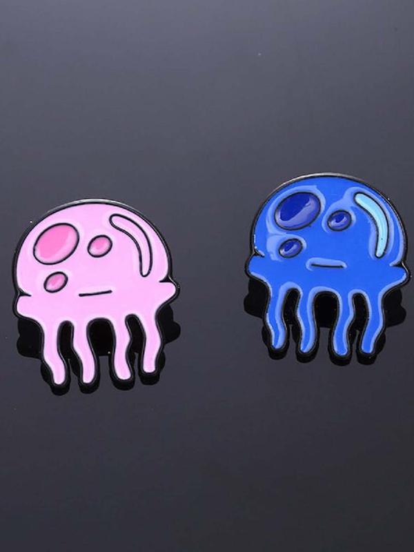 Cute Cartoon Jellyfish Design Brooch, Fashion Alloy Badge for Women & Men, Enamel Pin Suitable for Backpacks, Jeans, Scarves, Hats Decoration