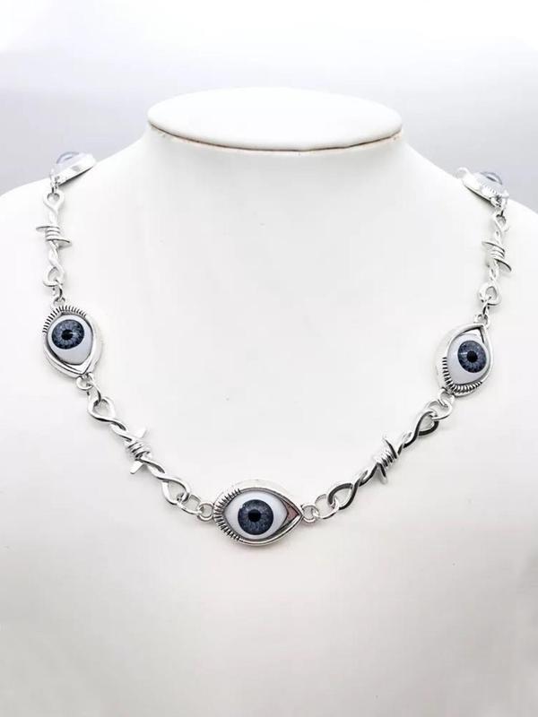 Street Style Eye & Thorn Design Chain Necklace, Punk Chain Necklace for Party, Daily Decor, Trendy All-match & Exquisite Goth Jewelry for Birthday Gift