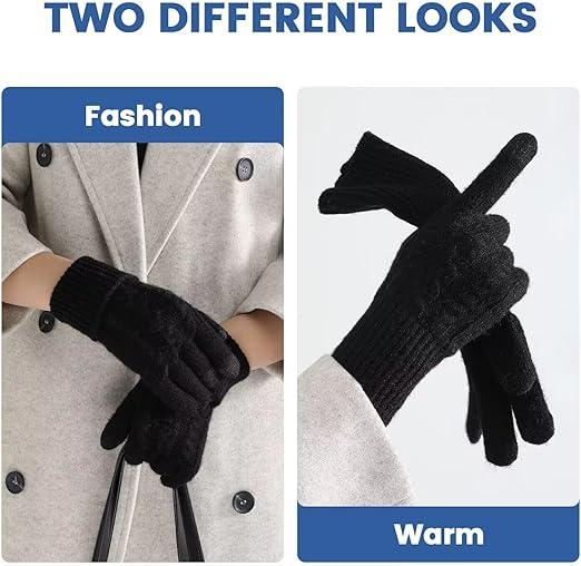 [Tiktok Made me Buy It] Womens Winter Gloves, Warm Thick Lined Touchscreen Gloves