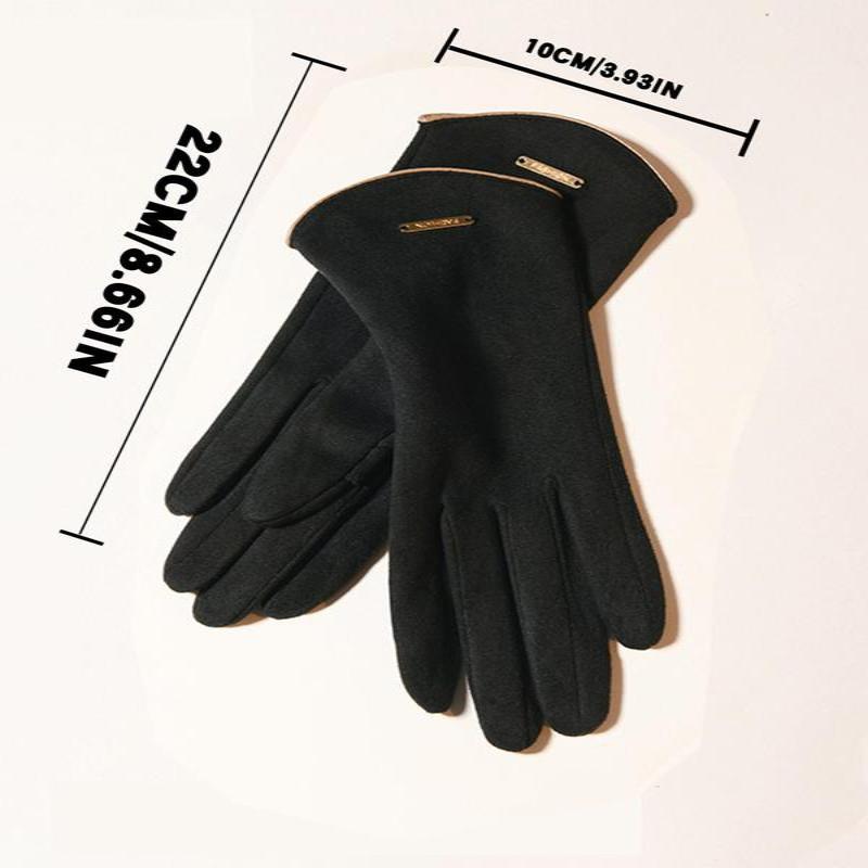 Women's Solid Color Touch Screen Gloves, Fashionable Warm Gloves for Fall & Winter, Elegant All-match Fashion Accessories for Daily Wear