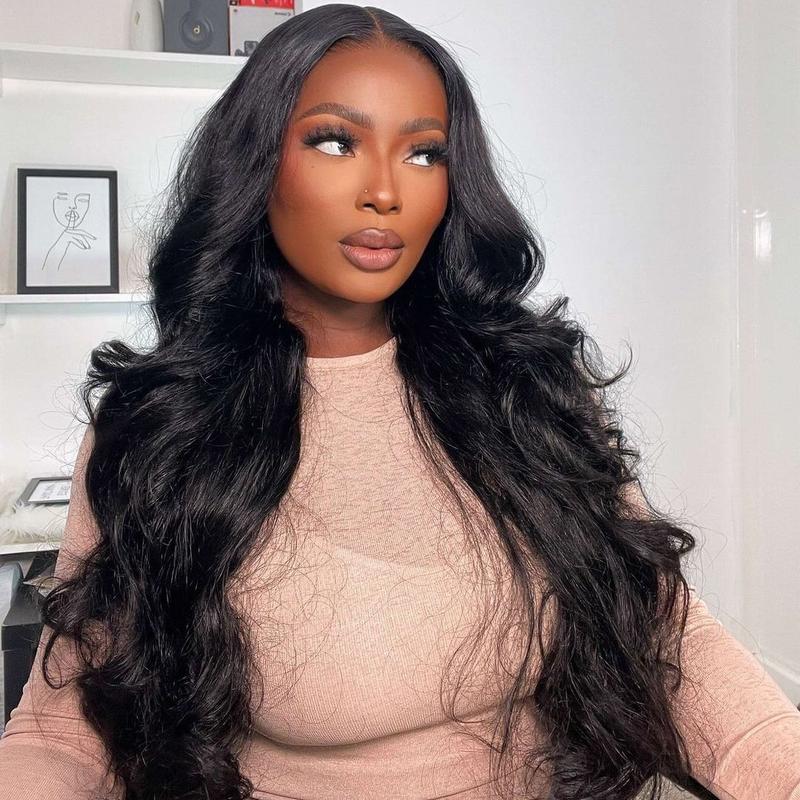 250% Density Lace Front Loose Wave 6x4 Glueless Pre-cut Pre bleached Wigs with Curtain Bangs Glueless Lace Body Wave Wig For Women-Amanda Hair Shop