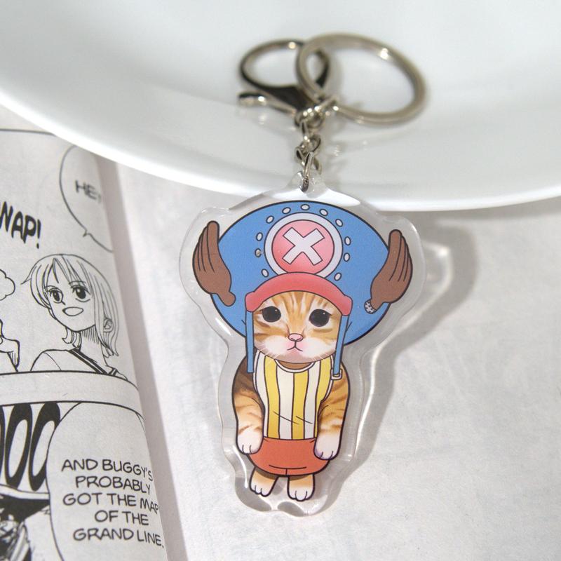 Pirate Cat Keychain | Double-Sided Acrylic Design