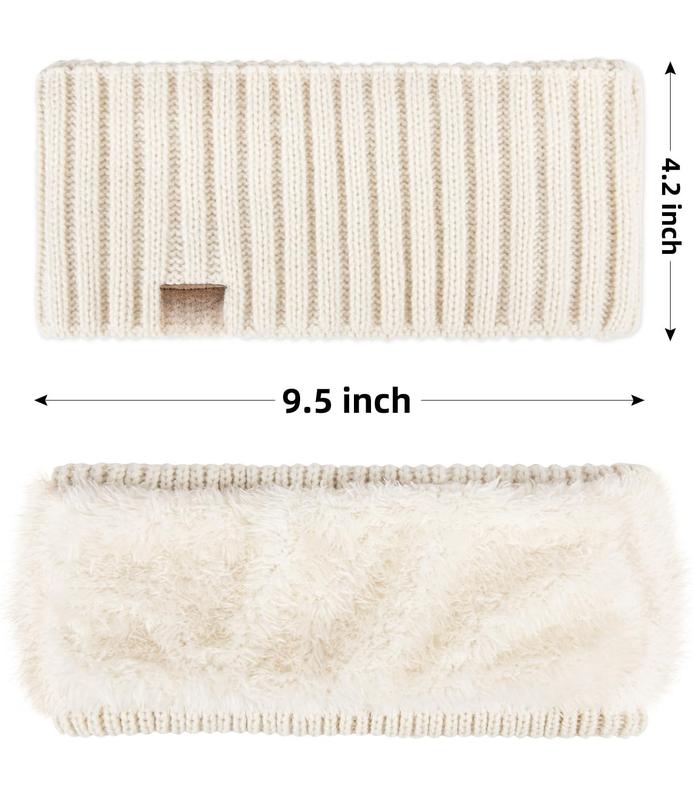 Winter Headbands for Women 3 Pack Knit Ear Muffs With Thick Fleece Lined Cold Weather Ear Warmers Christmas Stocking Stuffers Gifts