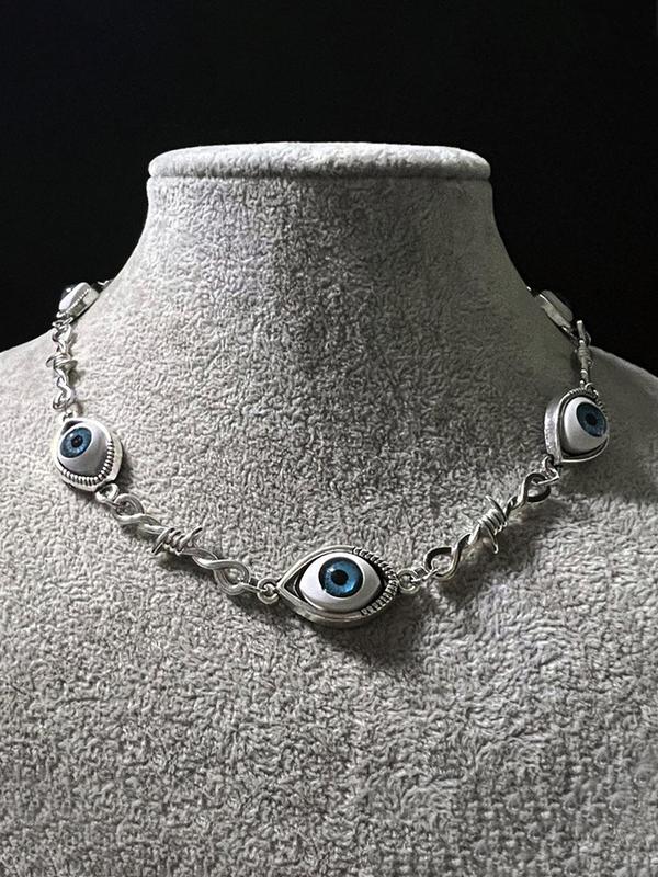 Street Style Eye & Thorn Design Chain Necklace, Punk Chain Necklace for Party, Daily Decor, Trendy All-match & Exquisite Goth Jewelry for Birthday Gift