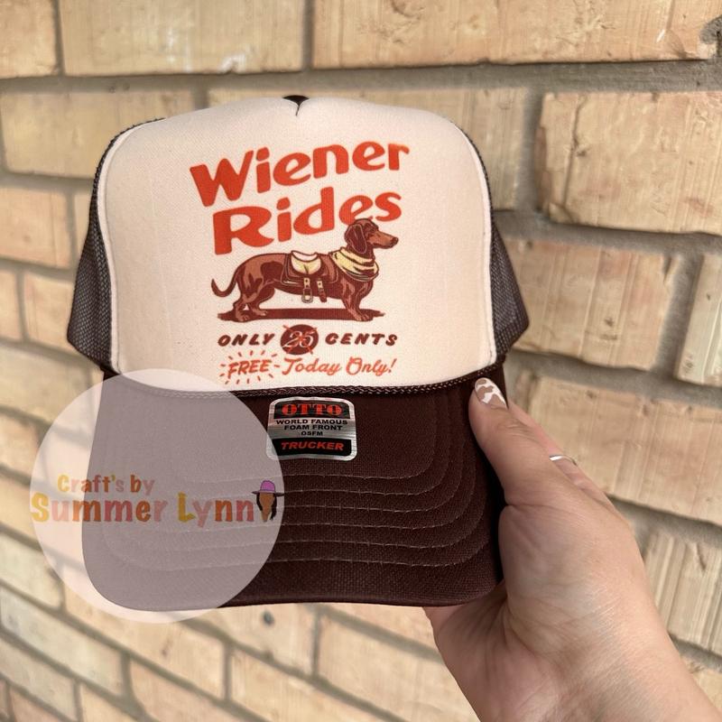 Wiener dog ride trucker hat