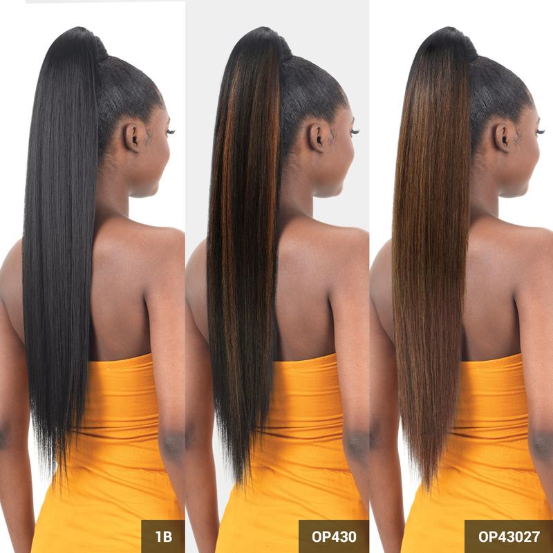 Shake N Go Weave Organique Pony Pro Ponytail Sleek Straight with Secret Pocket made by Pre-sewn Weave