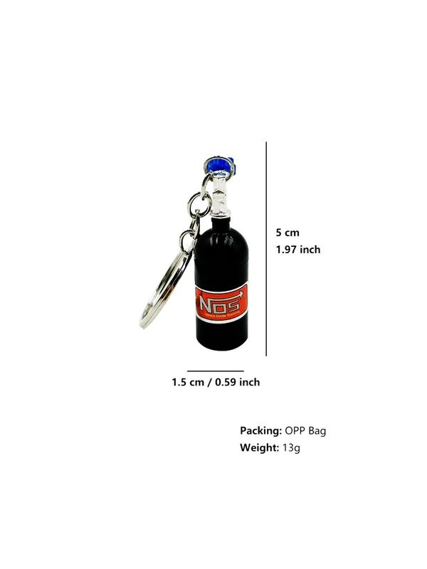 Creative Unique Bottle Shape Design Alloy Keychain, Personalized Fashion Simple Car Keychain Accessories, Funny Keyring, Creative Key Chain Ring, Male Birthday Gift