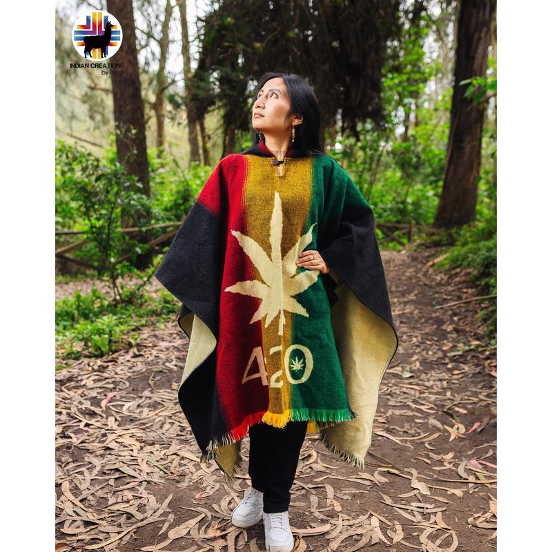 4.20 Rasta Style Alpaca Poncho