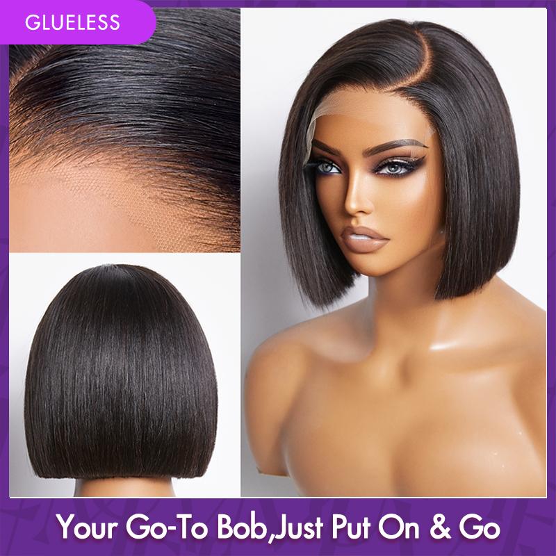 LUVME Put On & Go Blunt Cut Straight Bob Minimalist HD Lace Glueless C Part Wig