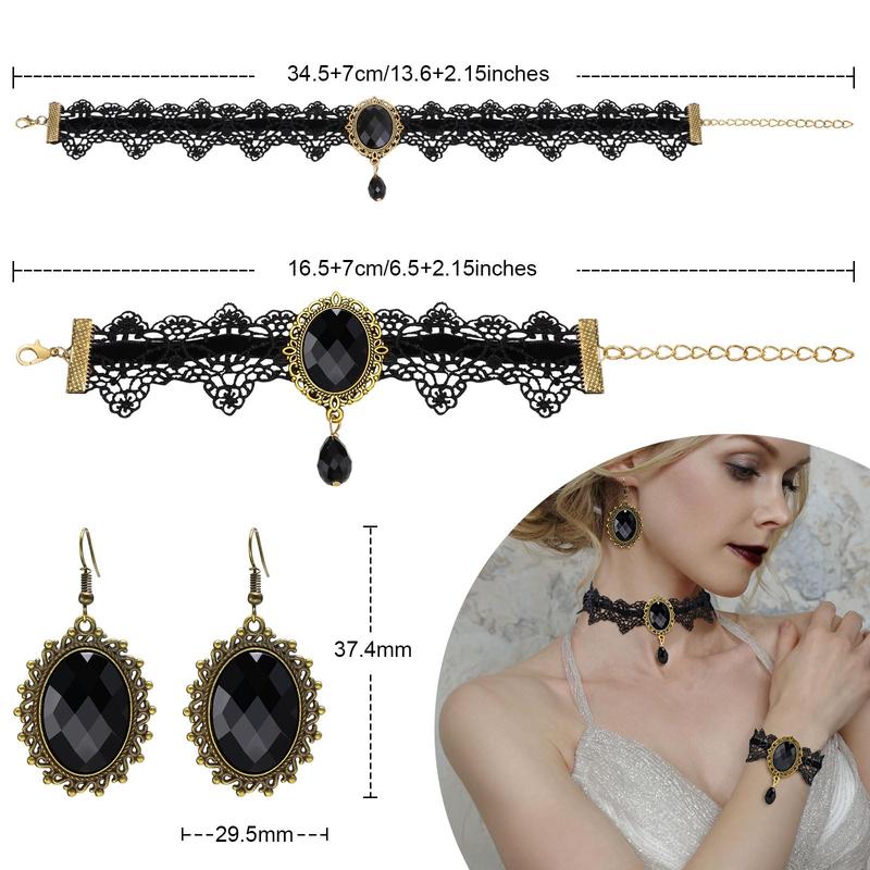 Halloween Ghost Jewelry Set Beaded BOO Pumpkin Diy Pendant Necklace Drop Earrings Gothic Lace Vampire Pendant Chain For Costume Party