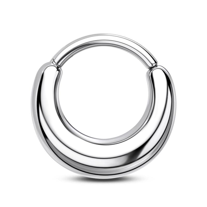 Oufer 16G Titanium Chunkier Septum High Polish Hinged Segment Septum Nose Piercing Ring Inner Diameter 8mm 10mm