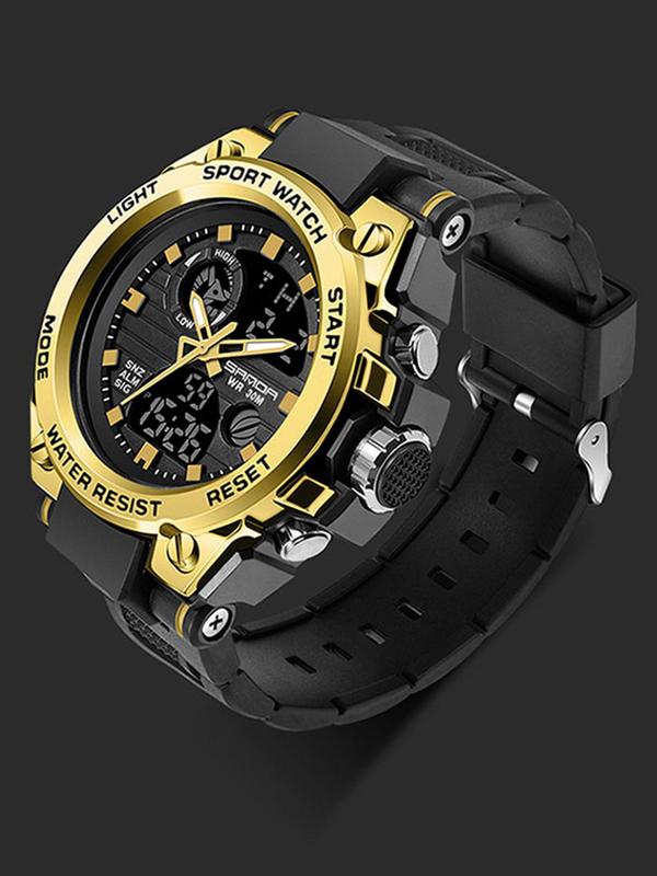 Men's Sportive Digital Watch, Fashionable Digital Watch with Luminous Dial & Alarm & Date Display Function, Waterproof Watch for Men with Box