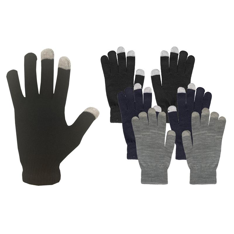 Multi-Pack Assorted Chenille Winter-Winter-Winter Colored Gloves With Touchscreen Tips