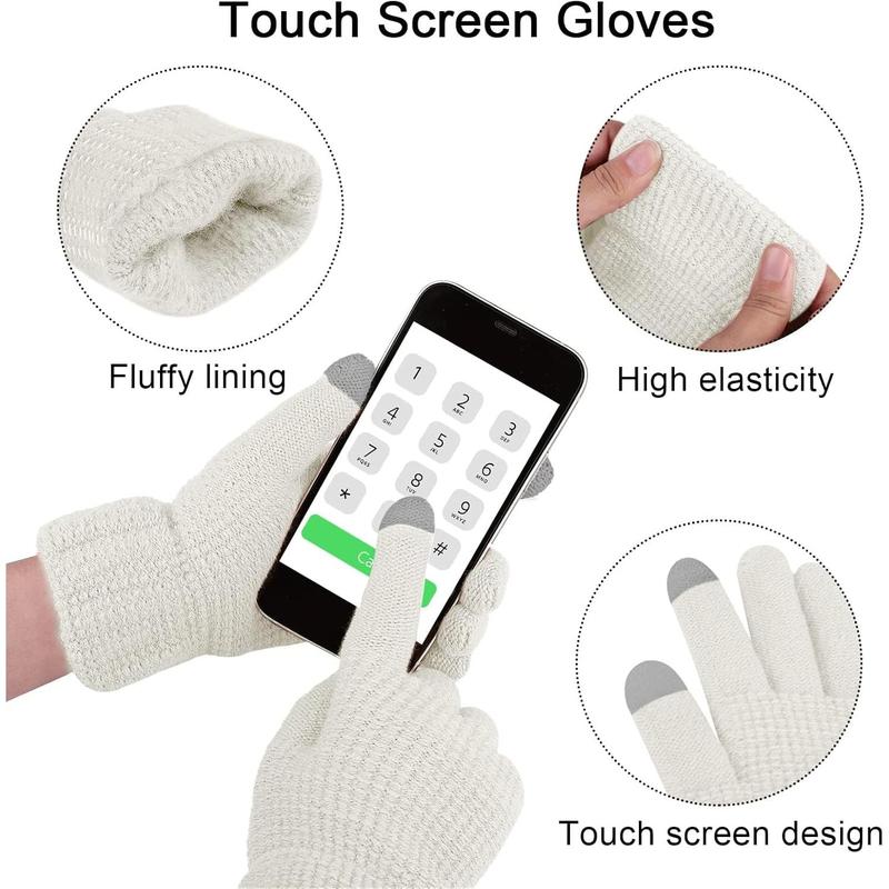 Winter Warm Gloves Sets Women's Scarf Hat and Gloves Set Touch Screen Gloves Winter Ear Warmer Set for Men