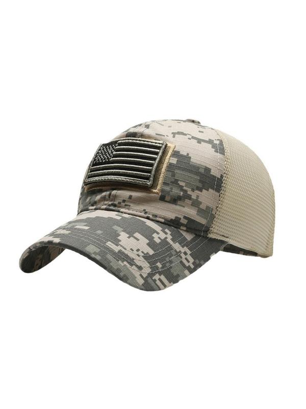 Unisex Casual Trendy Camo Pattern Baseball Cap, Camo Hat, Trucker Hats for Men, Summer Street Style Sportive Cowboy Baseball Cap for Outdoor Wear, Fashion Fitted Hat for Men & Women for All Season