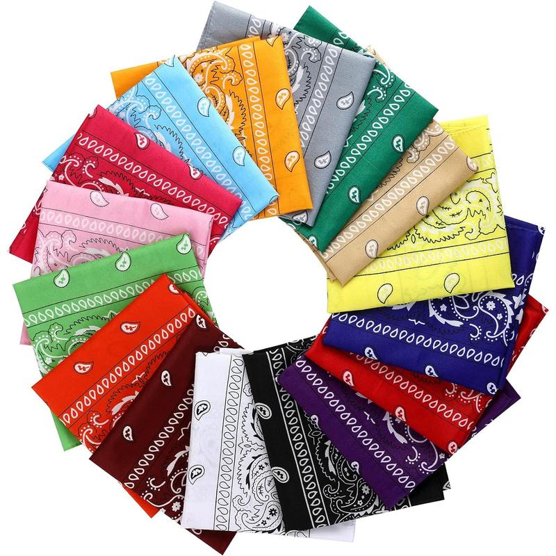 16 Count Bandanas Multi-Purpose Party Outdoor Favor Scarf Headband Handkerchiefs for Unisex Women Men Boy Girls