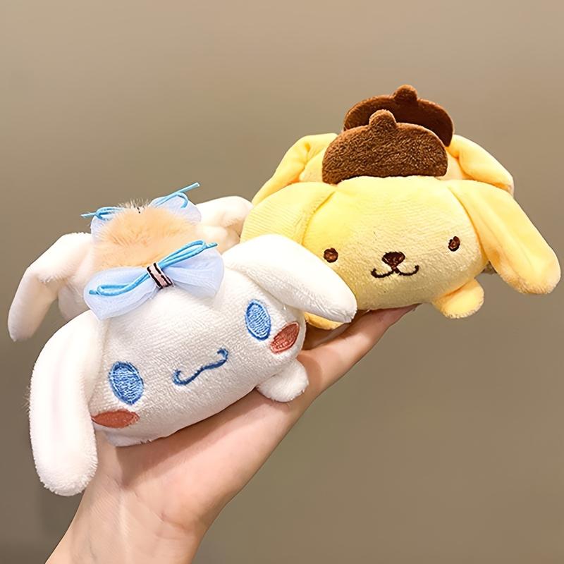 2024 Listing 1 PCs Cartoon Cute Sanrio 3D Plush Barrettes, Sweet Girl's Back Hair, Plush Barrettes with Cute Top Clip Hair Accessories