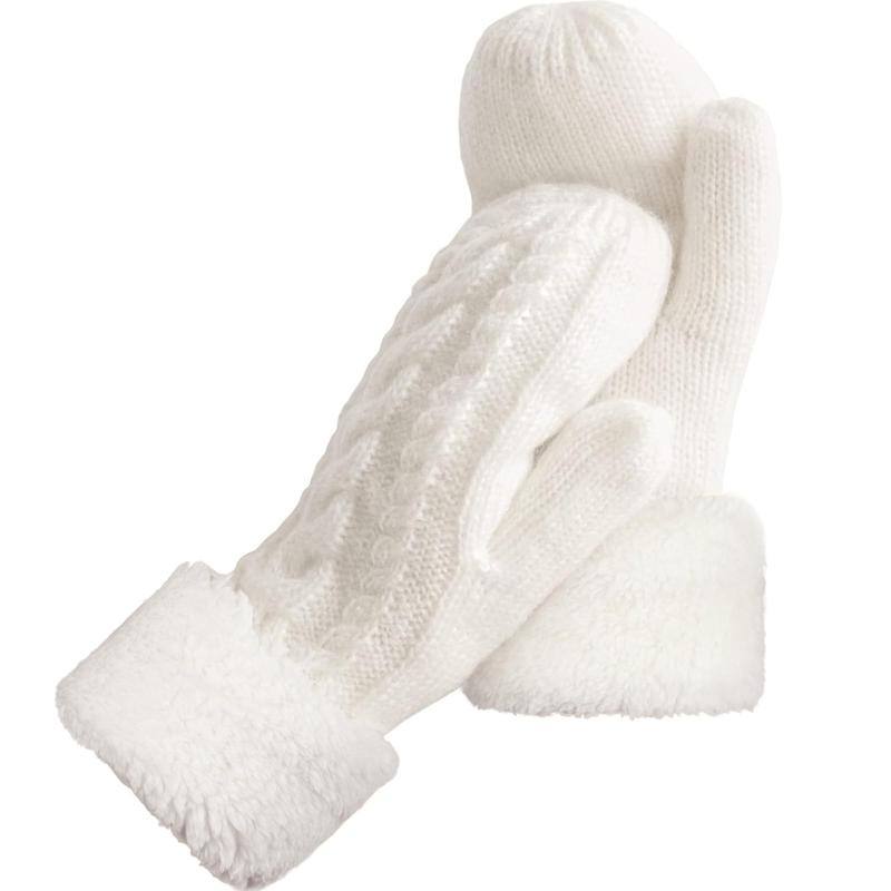 Women's Winter Warm Gloves, Cozy Thick Knit Gloves and Mittens, Warm Soft Lining, Cold Weather Accessories Gift