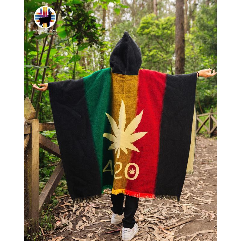 4.20 Rasta Style Alpaca Poncho