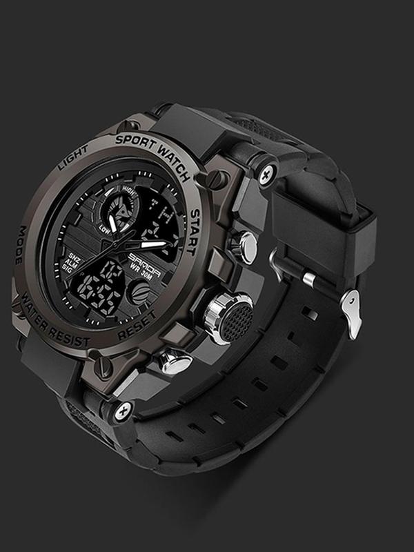 Men's Sportive Digital Watch, Fashionable Digital Watch with Luminous Dial & Alarm & Date Display Function, Waterproof Watch for Men with Box