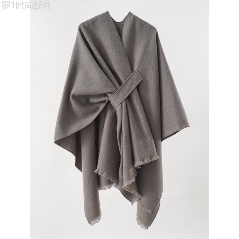 Stylish Solid Open Front Shawl Cardigan - Women's Clothing - Elegant Tassel Trim Cape Design, Soft and Cozy, Ideal for Daily Wear, Casual Outings and Layering - Perfect for Spring, Autumn and Winter Seasons