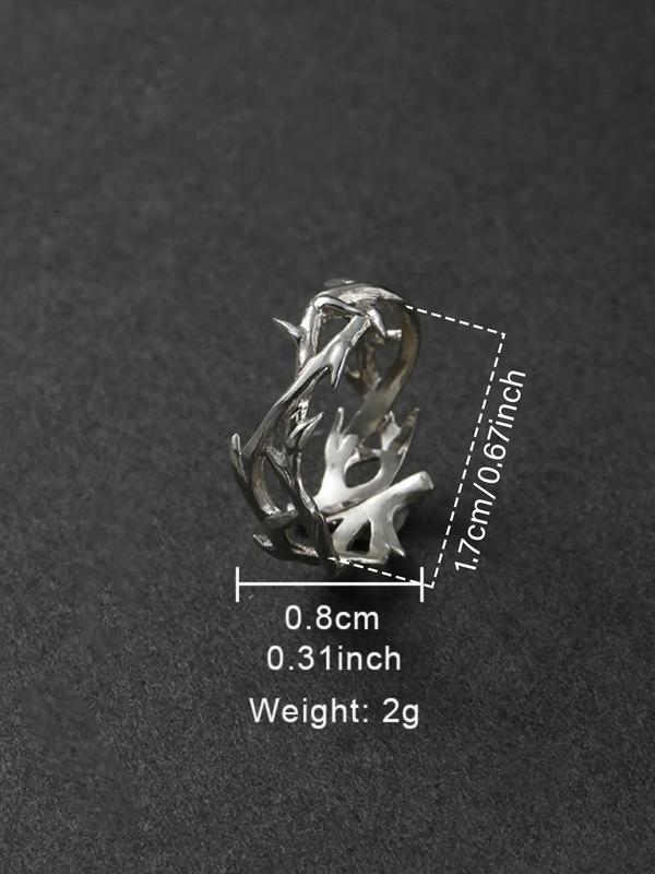 Fashionable Hollow Out Thorns Design Ring, Punk Style Adjustable Ring for Women & Men, Casual Jewelry for Party, Daily Clothing Decor, Trendy All-match & Exquisite Jewelry for Birthday Gift