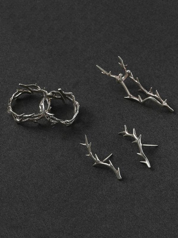 Fashionable Hollow Out Thorns Design Ring, Punk Style Adjustable Ring for Women & Men, Casual Jewelry for Party, Daily Clothing Decor, Trendy All-match & Exquisite Jewelry for Birthday Gift