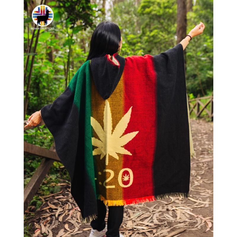 4.20 Rasta Style Alpaca Poncho