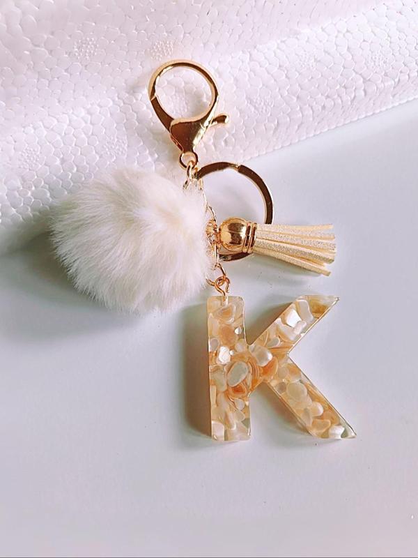 Fashion Letter & Tassel Design Keychain, Cute Keychain for Women & Men, Trendy All-match & Exquisite Keychain for Birthday Gift