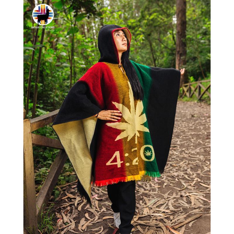 4.20 Rasta Style Alpaca Poncho