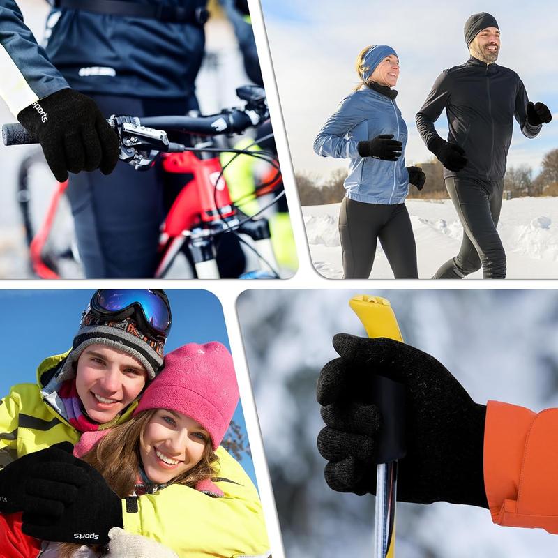 Winter Gloves - Gloves for Men Women,  Fleece Liner Gloves with Touchscreen, Warm Knit Gloves for Cold Weather