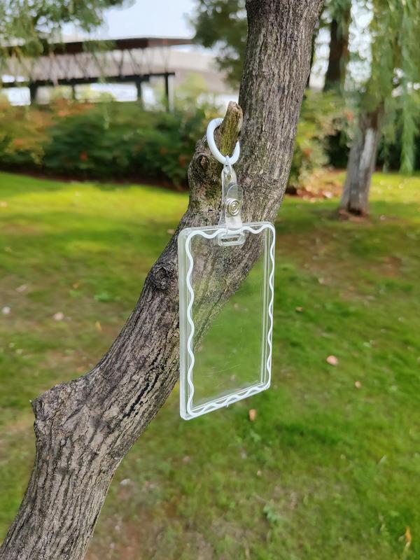 Creative Clear Transparent Acrylic Card Holder with Keychain, Multifunctional Keychain for Daily Use, Card Protective Cover Keychain for Office Supplies, School Supplies, Home Supplies, Back To School Gift