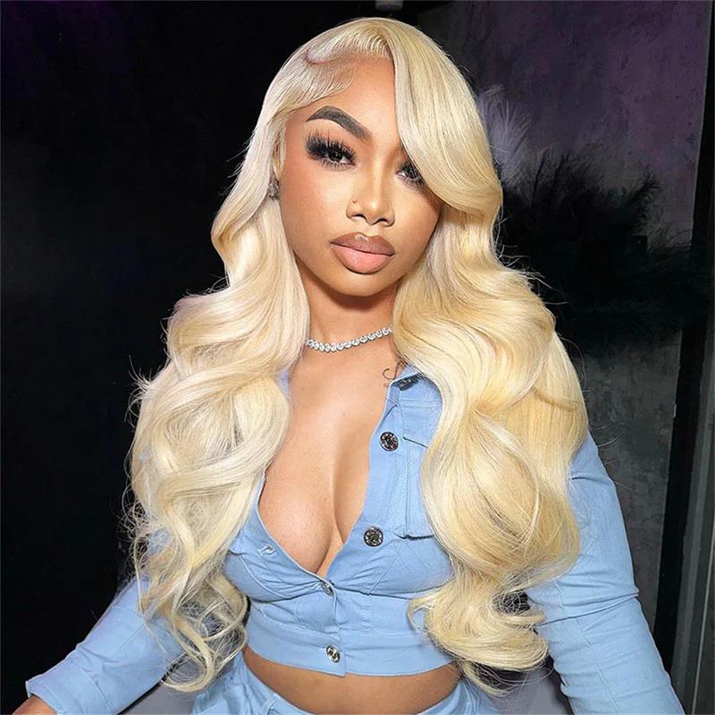 Megalook 613 Blonde Wig Glueless Human Wigs Minimalist 13x4 6x5 HD Pre Cut Lace Front Wigs Human Hair Pre Plucked Bleached Knots Ready to Wear