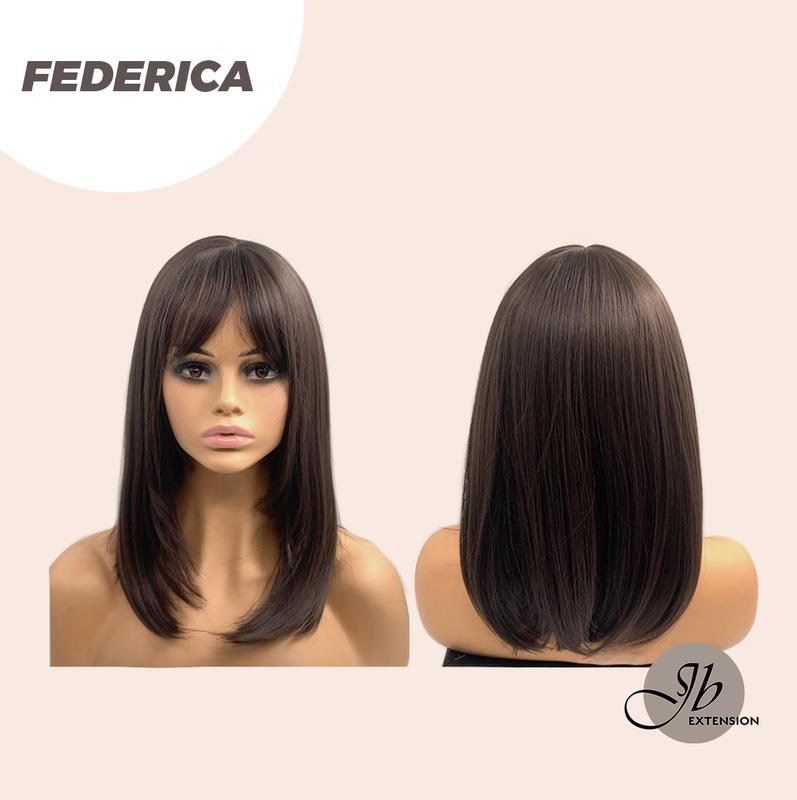 JBEXTENSION 16 Inches Short Bob Cut Wig With Bangs FEDERICA